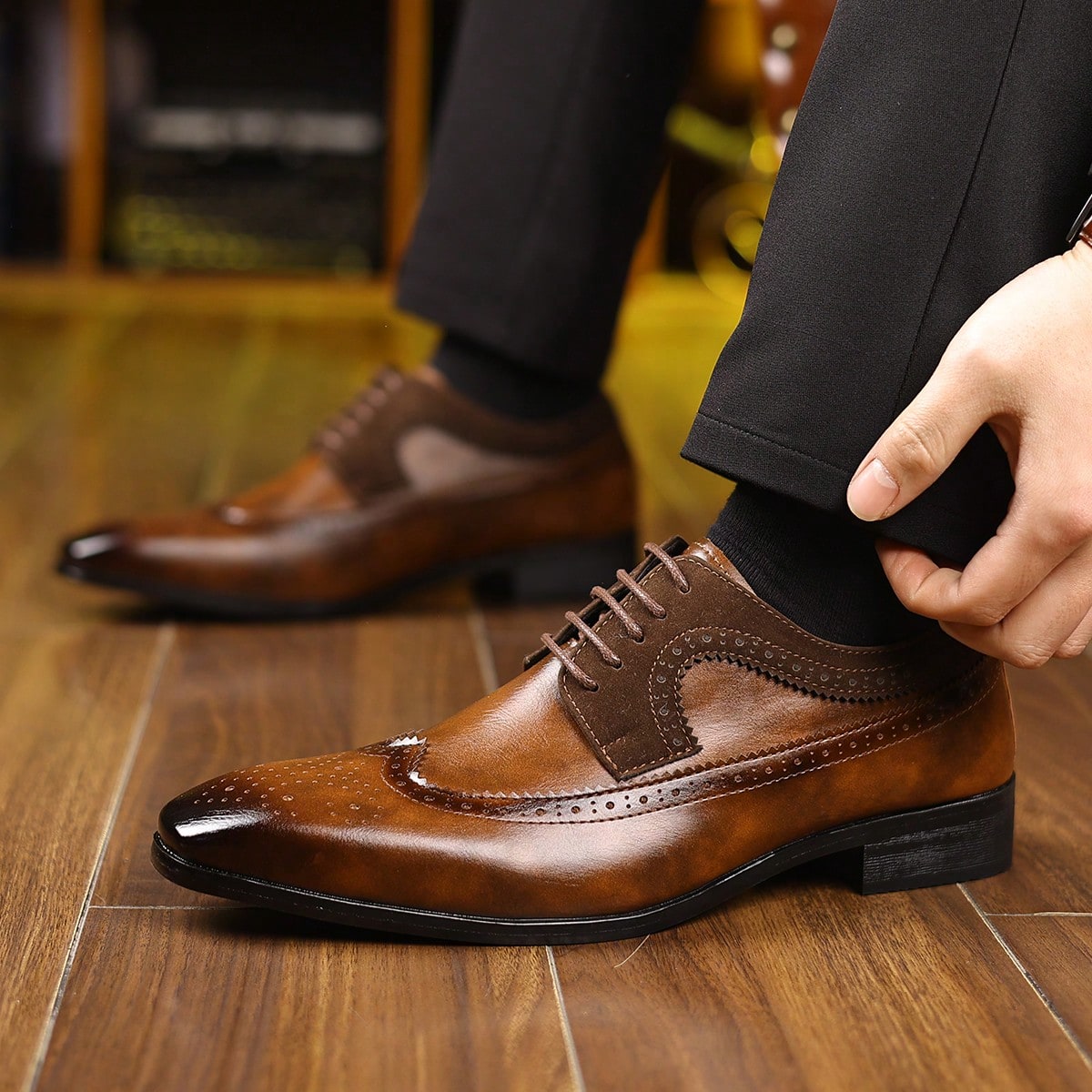 Formal Men Daily Wear Footwear - Zapatos de vestir con cordones y