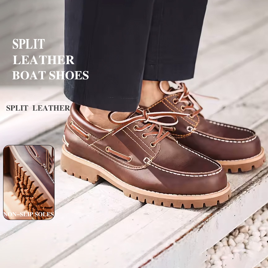 Men Formal Wear With Boots - Zapatos Náuticos Vintage para Hombre Maden,