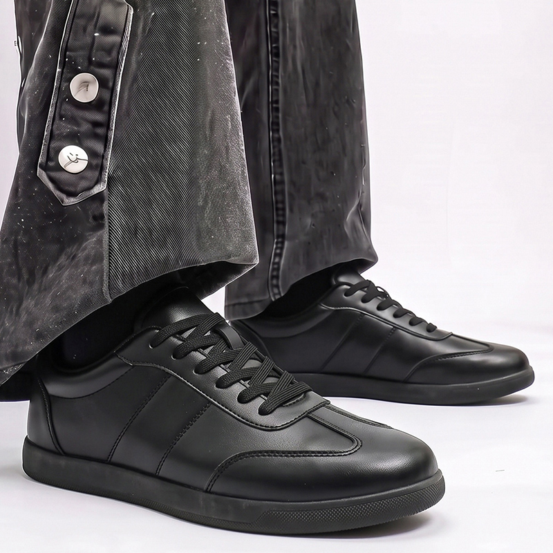 Men Formal Wear All Black - Zapatos de cuero genuino para hombre,