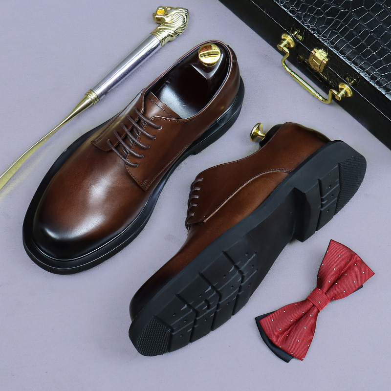 Formal Men Daily Wear Footwear - Zapatos Oxford Derby de Cuero Genuino