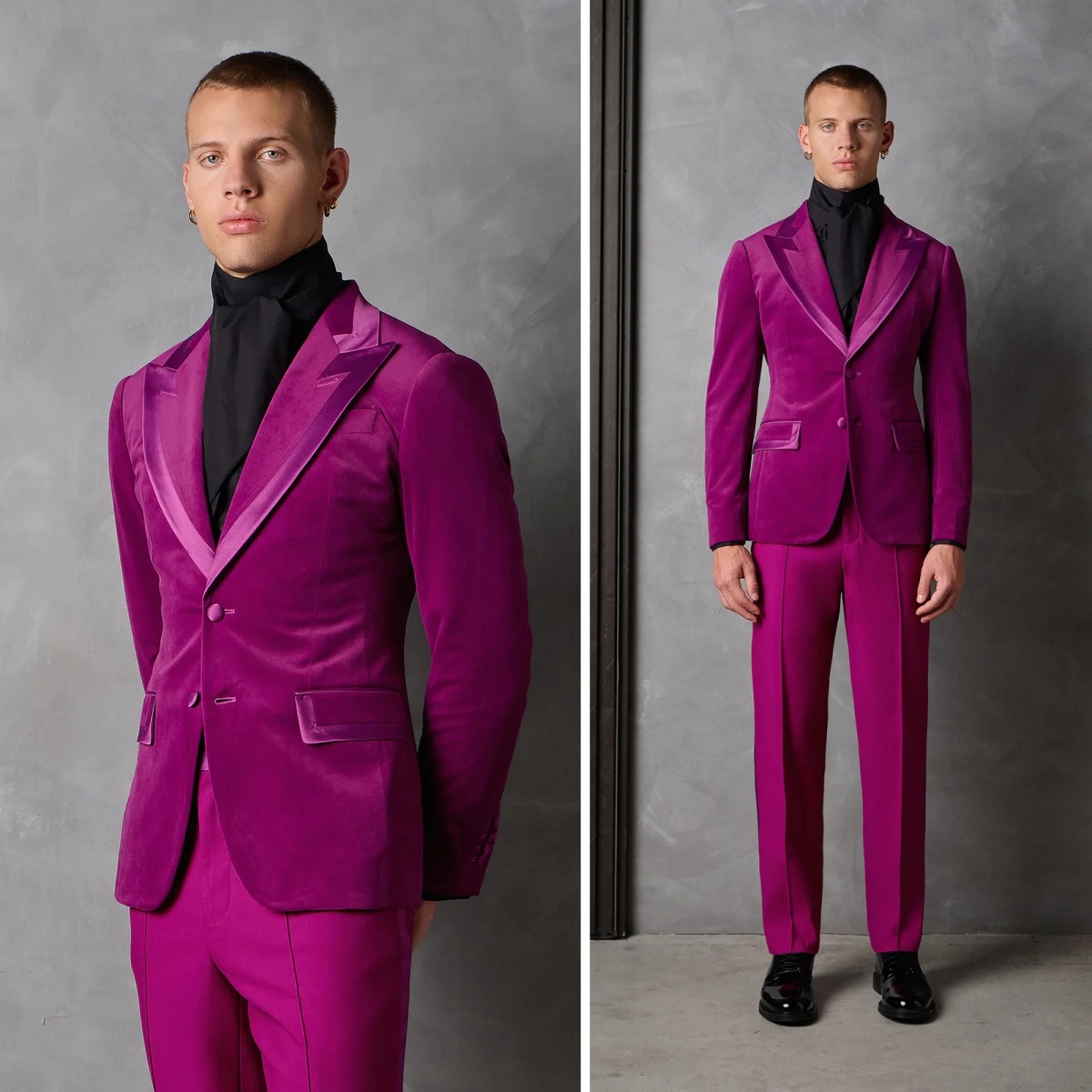 Men Formal Wear Modern - Elegante Traje de Novio de Terciopelo