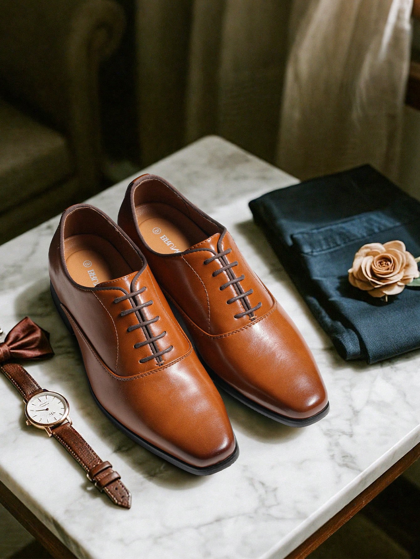 Zapatos Oxford de vestir marro - Formal Men Daily Wear Footwear reseña y precio
